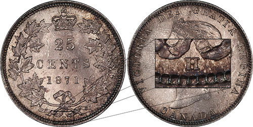 25 cents 1871 - H