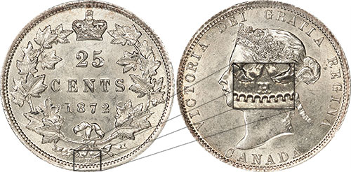 25 cents 1872 - H