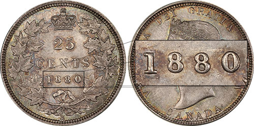 25 cents 1875 - H - Narrow/Wide 0