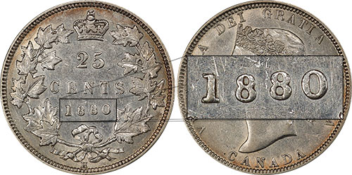 25 cents 1875 - H - Wide 0