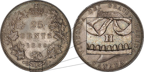 25 cents 1882 - H