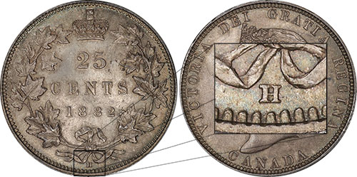 25 cents 1882 - H