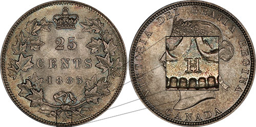 25 cents 1883 - H