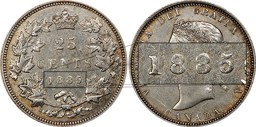25 cents 1883 - Curved top 5