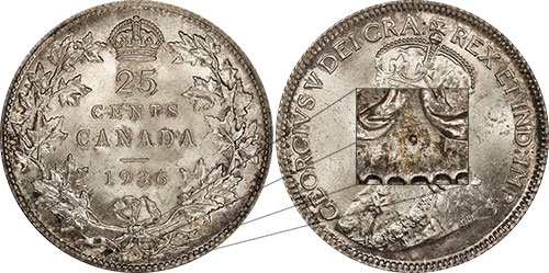 25 cents 1936 - Dot