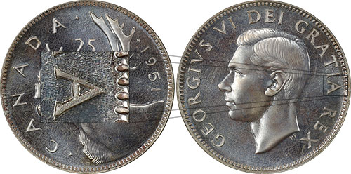 25 cents 1951 Low Relief Canada