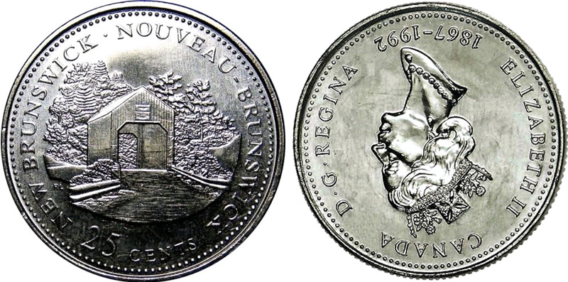 25 cents 1992 - New Brunswick