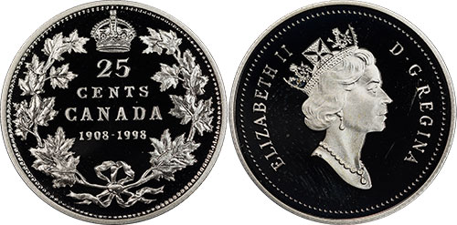 25 cents 1998 - 1908-1998 - Canada