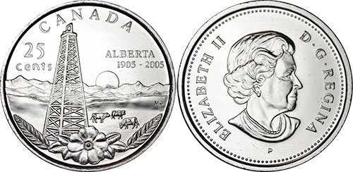 25 cents 2005 Alberta Canada
