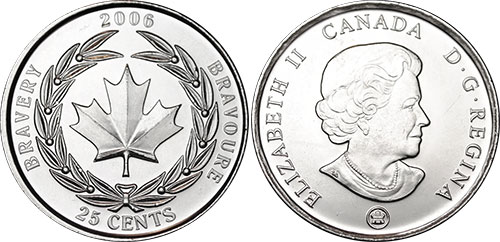 25 cents 2006 Bravery Canada
