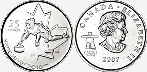 25 cents 2007 - Curling