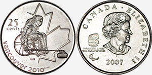 25 cents 2007 - Wheelchair Curling