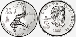 25 cents 2008 - Freestyle Skiing