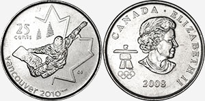 25 cents 2008 - Snowboarding