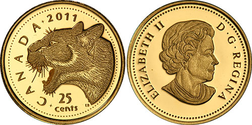 25 cents 2010 - Gold Cougar - Proof