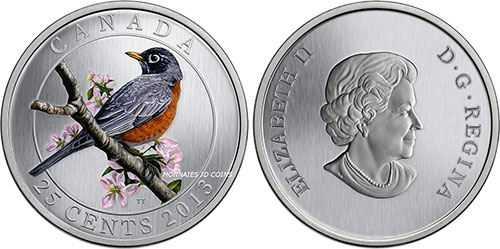 25 cents 2013 - American Robin