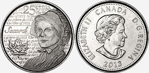 25 cents 2013 Laura Secord