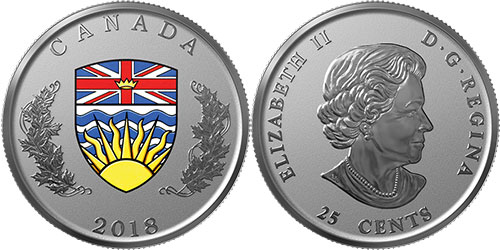 25 cents 2018 - British Columbia - Silver Proof - Canada