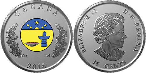 25 cents 2018 - Nunavut - Silver Proof - Canada