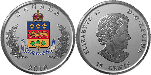 25 cents 2018 - Quebec - Silver Proof - Canada