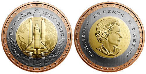 25 cents 2019 - First Canadian in Space - Canada