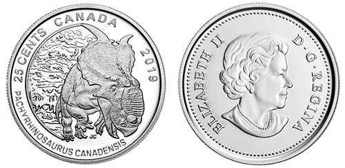 25 cents 2019 - Pachyrhinosauraus Canadensis - Canada