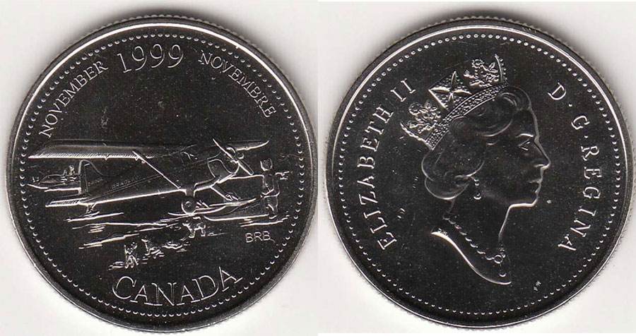 1999 Canada 25 cents Proof Silver Coin February 