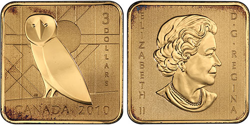 3 dollar 2010 Barn Owl Square