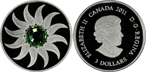 3 dollar 2011 August Birth Stone