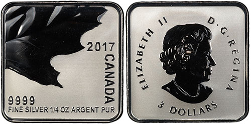 3 dollar 2016 Maple Leaf Bottom Right Canada