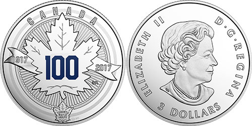 3 dollar 2017 Toronto Maple Leaf Canada