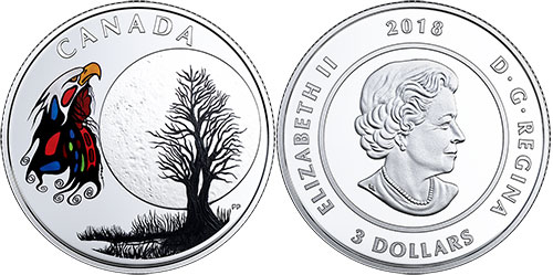 3 dollar 2018 Spirit Moon Canada