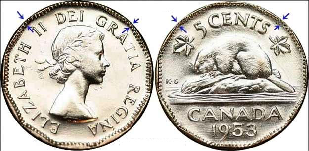 1953 Canada 5 Cents 