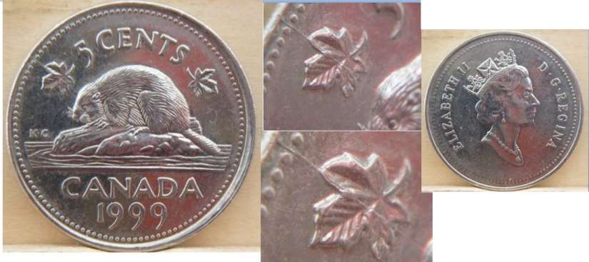 1999 CANADA 5 CENTS PROOF-LIKE NICKEL COIN 