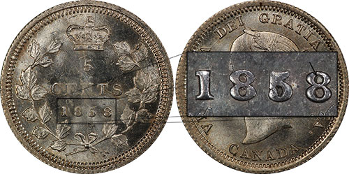 5 - cents 1959 - Grosse date - Canada