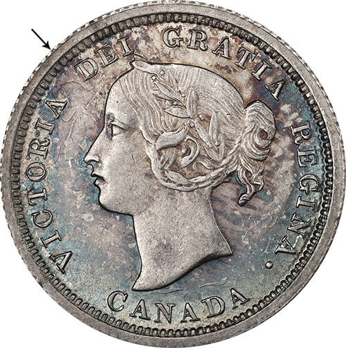 5 cents 1870 - Bordure large