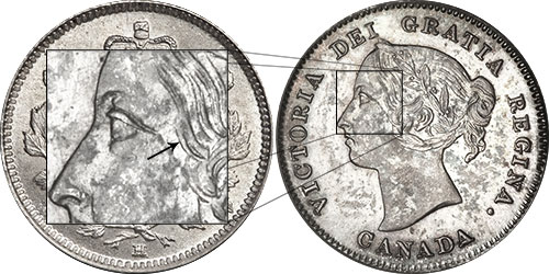 5 cents 1883 - Obverse # 4 - H