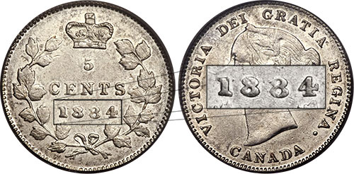 5 cents 1884 - 4 éloigné