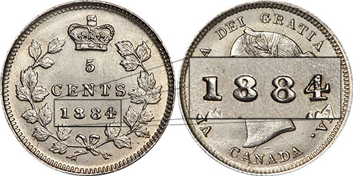 5 cents 1884 - 4 près