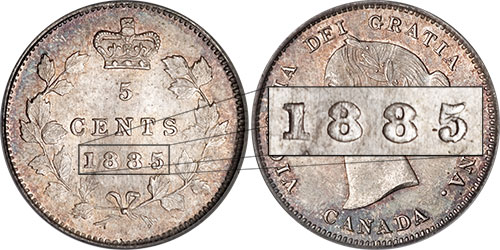 5 cents 1885 - Large 5