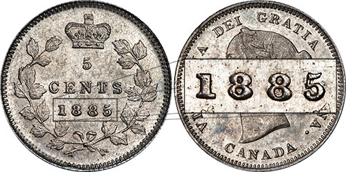5 cents 1885 - Petit 5