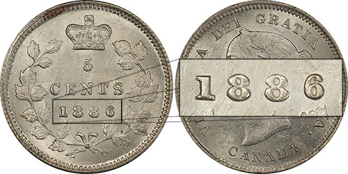 5 cents 1886 - Petit 6