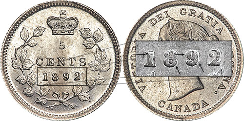5 cents 1892 - Triple 9