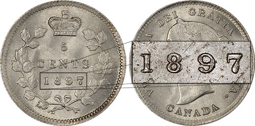 5 cents 1897 - Narrow/Wide 8