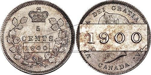 5 cents 1900 - Round Wide 0