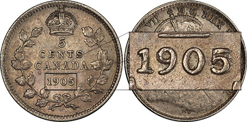 5 cents 1905 - Double 5