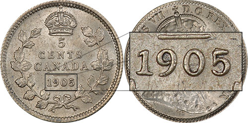 5 cents 1905 - Double 5