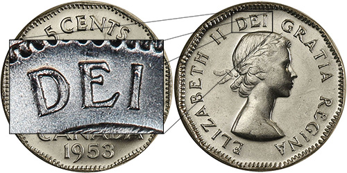 5 cents 1953 - Avec pli - SF