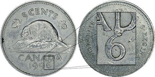 5 cents 1996 Attached 6 Canada