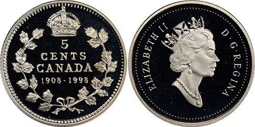 5 cents 1998 90e anniversaire - Miroir
